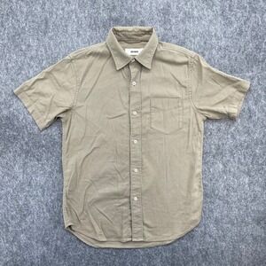 Buck Mason Shirt Mens Small Gray Draped Twill Short Sleeve Button Up